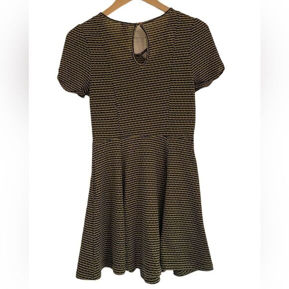 FP Beach knit dress black yellow stripes keyhole skater fit flare size small - Picture 5 of 7